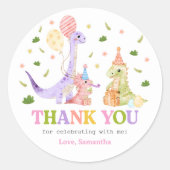 Sticker Rond Three Rex Dinosaur Birthday (Devant)