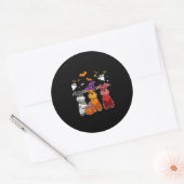 Sticker Rond Three Schnauzer Witch Hat (Enveloppe)