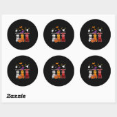 Sticker Rond Three Schnauzer Witch Hat (Feuille)