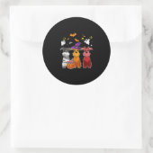 Sticker Rond Three Schnauzer Witch Hat (Sac)