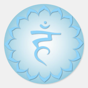 Sticker Rond Throat Chakra - Bleu clair
