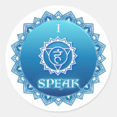 Sticker Rond Throat Chakra Mantra - Je parle (Devant)