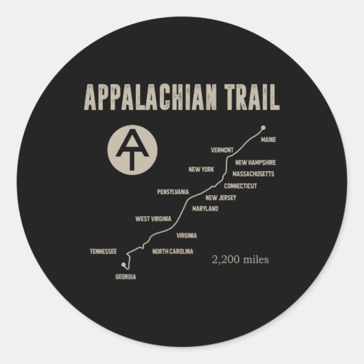 Sticker Rond Thruh Hiker  (Devant)