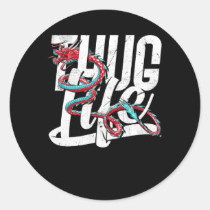 Sticker Rond Thug Life Dragon