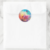 STICKER ROND THUMBELINA, PANIER À FLEURS ET BOUTEILLE (Sac)