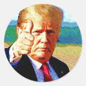 Sticker Rond Thumb's Up Trump (Devant)
