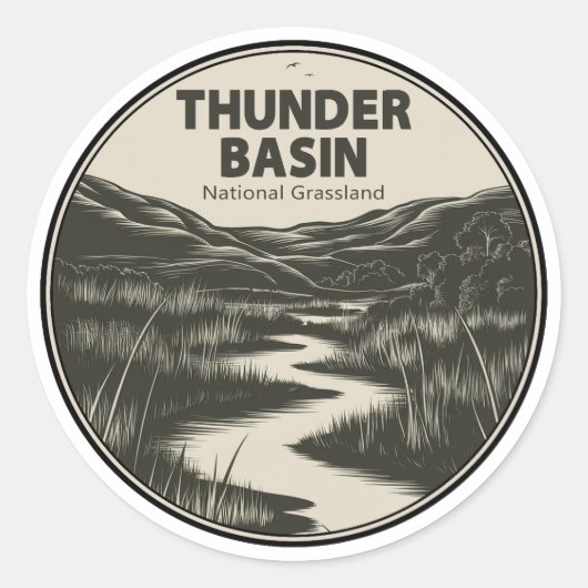Sticker Rond Thunder Basin National Grassland Wyoming Stream (Devant)