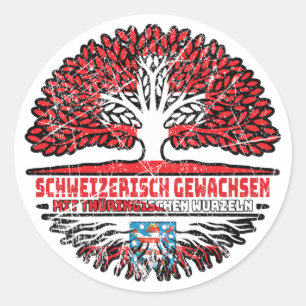 Sticker Rond Thüringen Thüringisch Schweizer Schweiz Baum