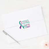 Sticker Rond Thyroïde Cancer Je Porte Fièrement Turquoise Viole (Enveloppe)