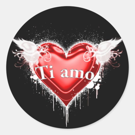 Sticker Rond Ti amo (Je t'aime) (Devant)