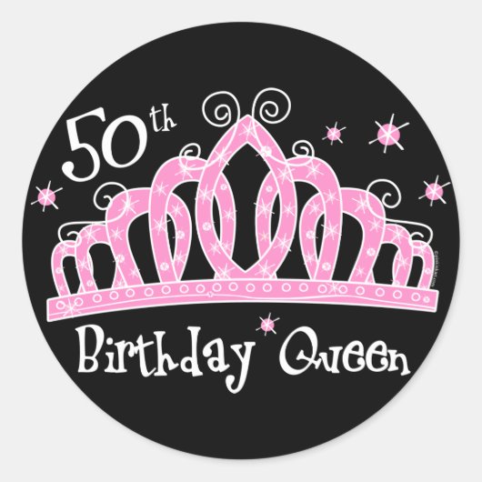 Sticker Rond Tiara 50e anniversaire Reine DK (Devant)