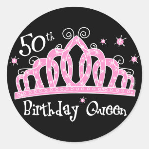 Sticker Rond Tiara 50e anniversaire Reine DK
