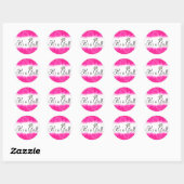 Sticker Rond Tiara "C’est une fille !" Baby shower (Feuille)