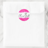 Sticker Rond Tiara "C’est une fille !" Baby shower (Sac)