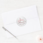 Sticker Rond Tiara, perles, pierres précieuses en forme de coeu (Enveloppe)