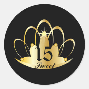 Sticker Rond TIARA, Sweet, 15 Personnalisers-autocollants