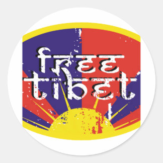 Sticker Rond Tibet libre