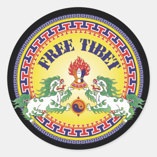 Sticker Rond Tibet libre (Devant)
