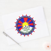 Sticker Rond tibet libre (Enveloppe)