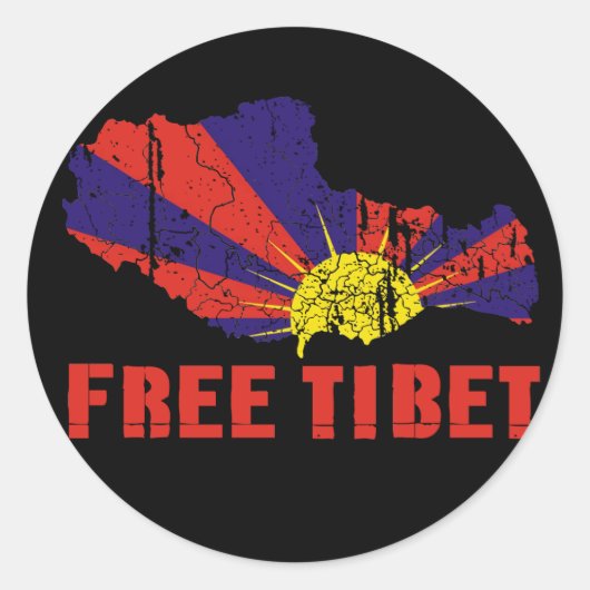 STICKER ROND TIBET T-SHIRTS GRATUIT & GEAR (Devant)