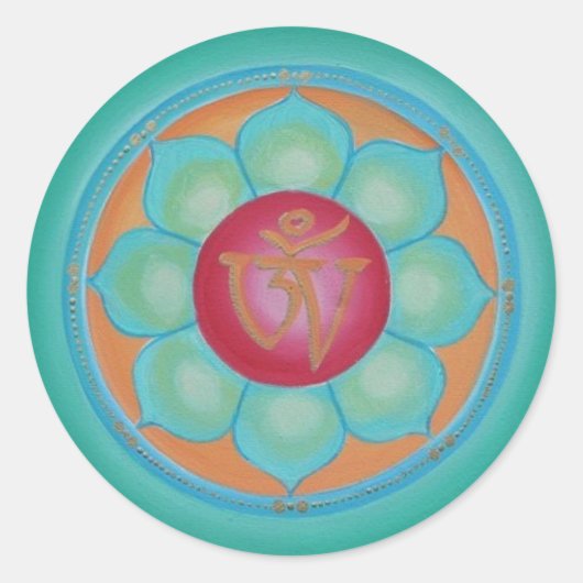 Sticker Rond Tibétain Lotus Mandala (Devant)