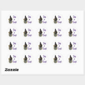 Sticker Rond Tibétain Spaniel Trick (Feuille)