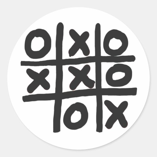 Sticker Rond Tic Tac Toe (Devant)