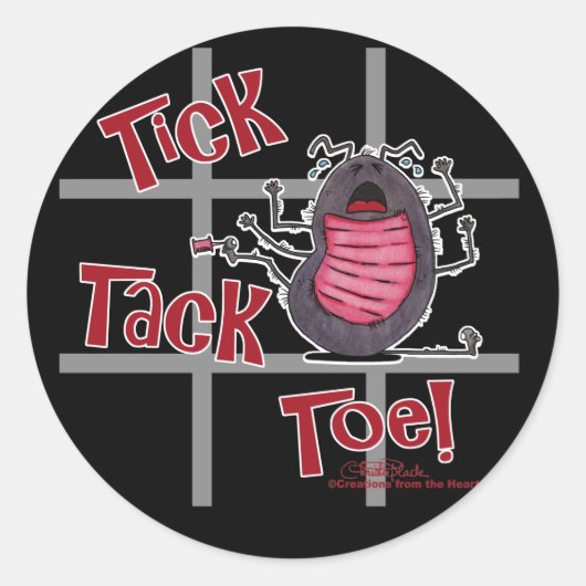 Sticker Rond Tick Tack Toe ! (Devant)