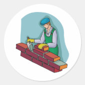 Sticker Rond Ticklayer au travail (Devant)