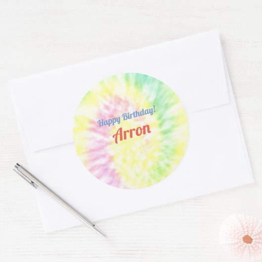 Sticker Rond Tie Dye (Enveloppe)