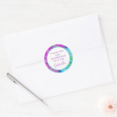 Sticker Rond Tie Dye Anniversaire Fête Merci Favoriser (Enveloppe)