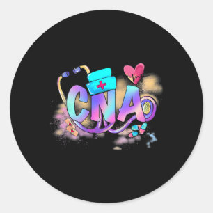 Sticker Rond Tie Dye Cna Cute Nurse Day Cna Rn Nurse Week Cadea