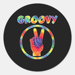 Sticker Rond Tie Dye des années 70 super - Tee Vintage pour Ret