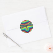 Sticker Rond Tie dye dragon mouche (Enveloppe)
