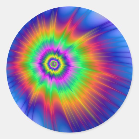 Sticker Rond Tie Dye Fireball (Devant)
