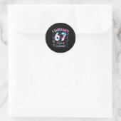 Sticker Rond Tie Dye I Survived 67 Days Of School Funny Six Sev (Sac)