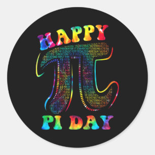 Sticker Rond Tie Dye Joyeux Pi Jour 3.14 Maîtrise Enseignants E