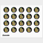 Sticker Rond Tie Dye Paix main (Feuille)