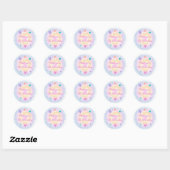 Sticker Rond Tie Dye Pastel Rainbow Boho Hippie Anniversaire (Feuille)