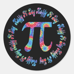 Sticker Rond Tie Dye Pi Day Tee - shirts et cadeaux