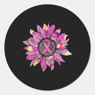 Sticker Rond Tie Dye Tournesol Soutien de sensibilisation au ca