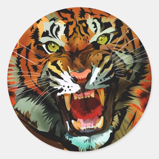 Sticker Rond Tiger (Devant)