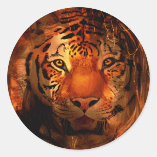 Sticker Rond Tiger