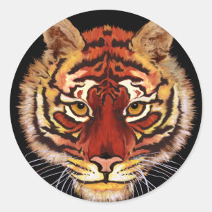 Sticker Rond Tiger