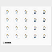 Sticker Rond Tiger Cook Chef hat Platter (Feuille)