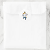 Sticker Rond Tiger Cook Chef hat Platter (Sac)