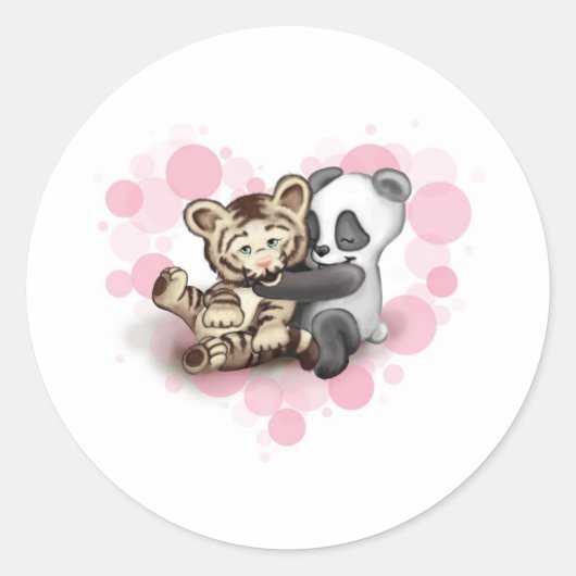 Sticker Rond Tiger et Panda (Devant)