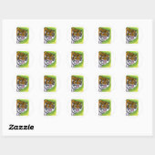 Sticker Rond Tiger Growling (Feuille)