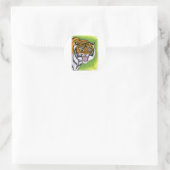 Sticker Rond Tiger Growling (Sac)