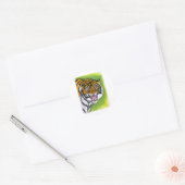 Sticker Rond Tiger Growling (Enveloppe)